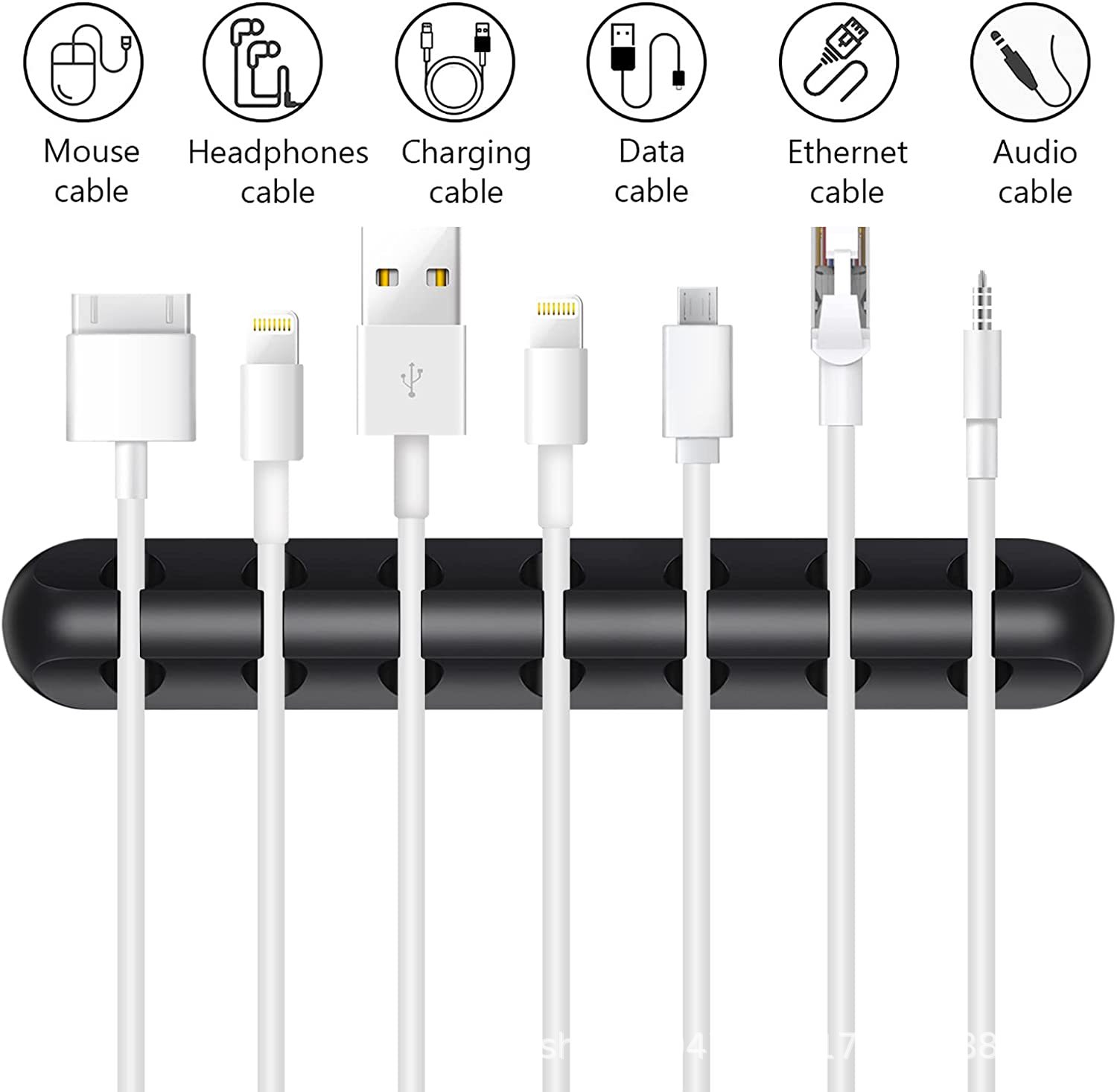 Picture of New desktop charging data cable holder multi-port creative storage wire silicone cable organizer hub