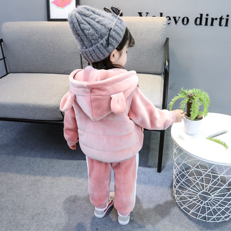 Picture of Children's Clothing Baby Girl's Clothes Autumn and Winter Western Style 2022 New Winter Clothing Women's Children's Clothing Plus Velvet Thickened Winter Three-piece Set