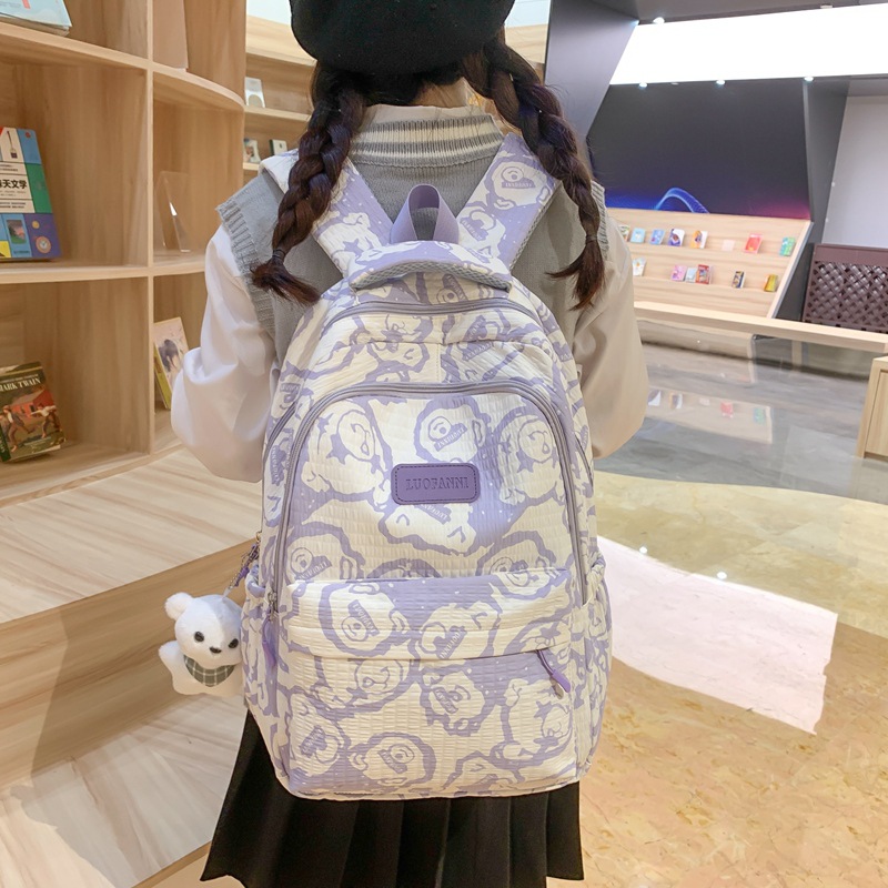 Picture of Junior high school student large capacity backpack cartoon high-looking high school student schoolbag all-matching Rui camp computer backpack men