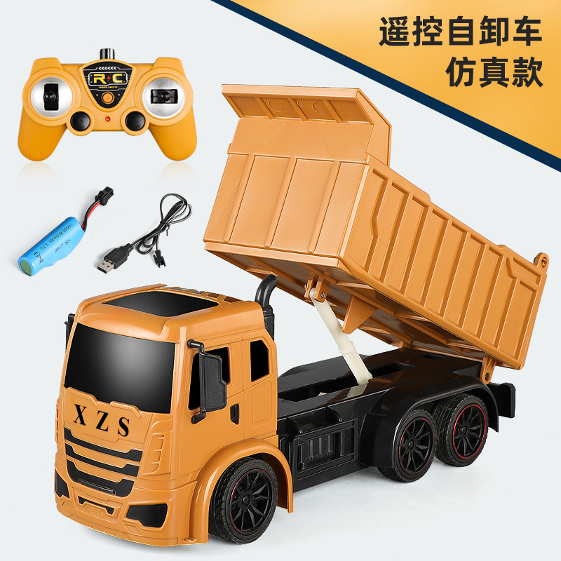 Picture of Electric 7-way remote control dump truck toy remote control children's excavator electric toy car engineering vehicle stall toy