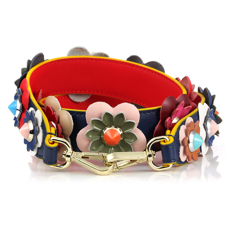 Picture of Mahuangshi MHS-E-2 Three-dimensional Flower Shoulder Strap Cowhide Wide Shoulder Strap Suitable for F Di Bag Replacement Strap Single Shoulder