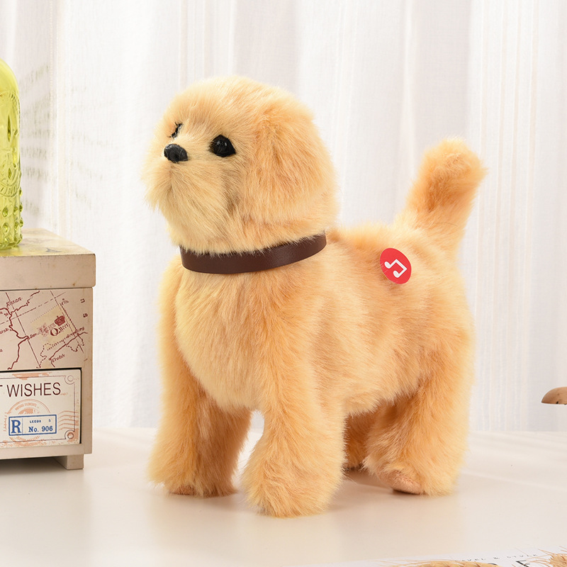 Picture of Imitation dog can walk, bark, WAG tail with music electric toy dog plush electric pet dog induction toy