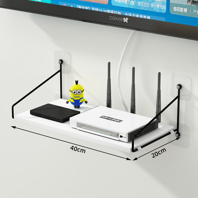 Picture of Cross-Border Wholesale Router Storage Rack for Tv Set-Top Boxes, Wall-Mounted Wifi Storage Rack Without Drilling