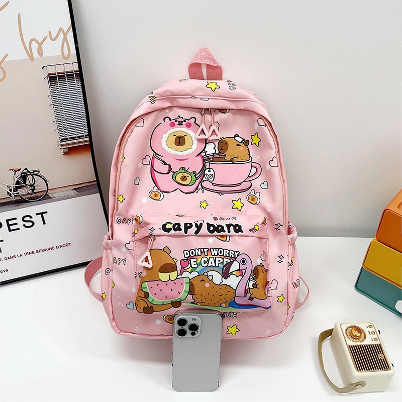 Picture of Cartoon Cute Capybara Bag Backpack Printed Kabibala Backpack Large Capacity All-match Student Schoolbag