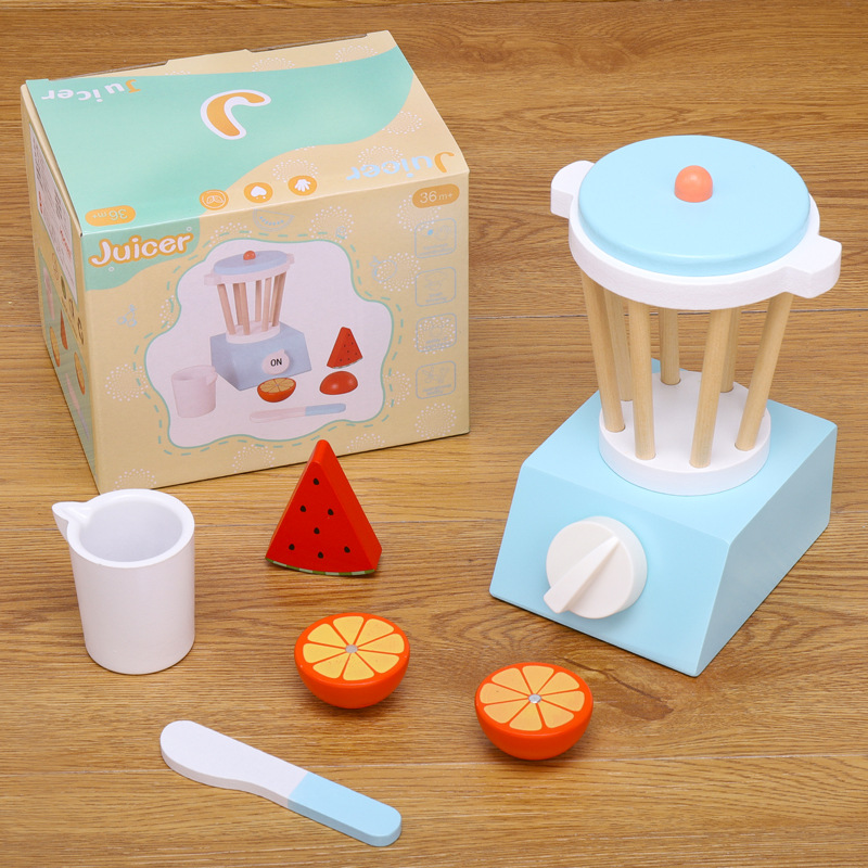 Picture of Children's Educational Toys Wooden Simulation Play House Kitchen Toy Set Coffee Machine Bread Machine Microwave Oven Toy