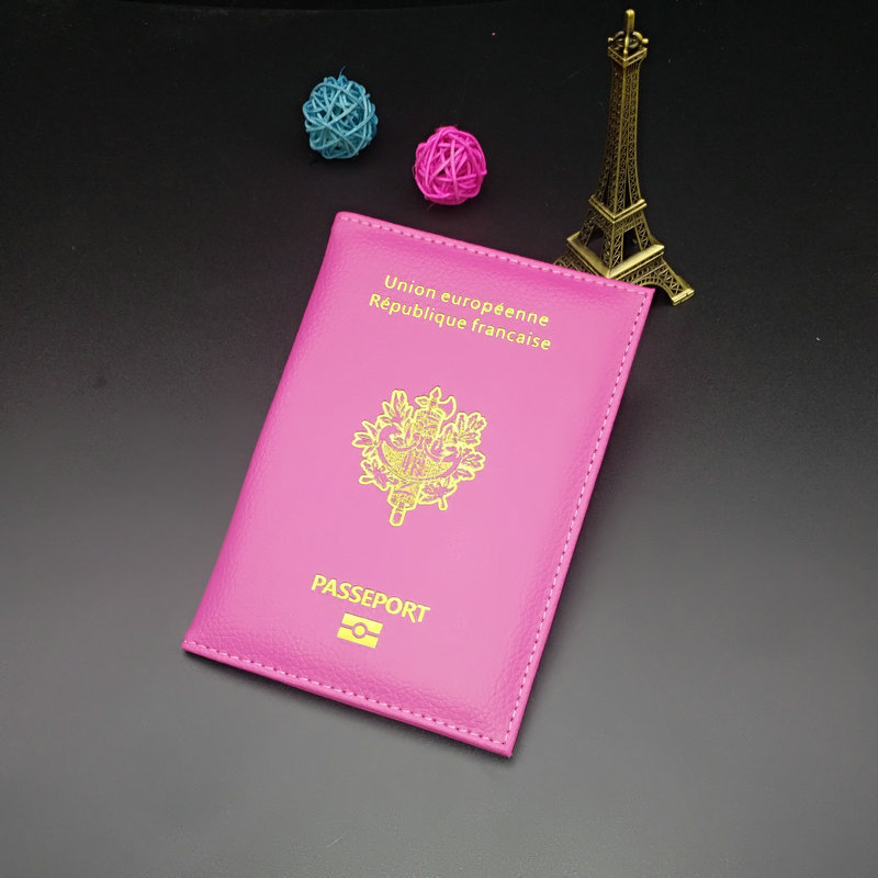 Picture of French Passbook Holder PU Material Open Double Folding ID Holder Passbook Holder Multiple Colors