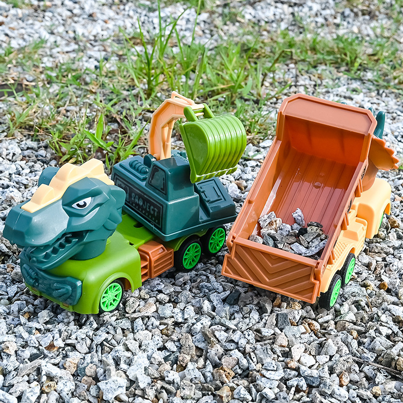 Picture of Oversized Dinosaur Engineering Children's Toy Car Boy's Shatter Resistant suit Tyrannosaurus Rex Excavator Car Crane Baby
