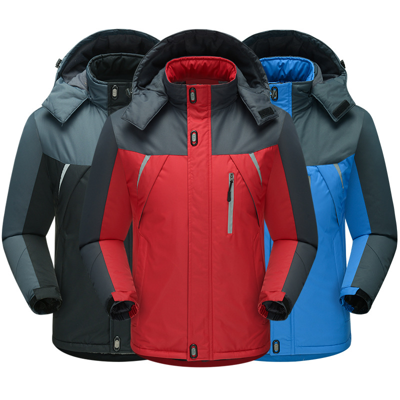 New winter outdoor fleece-lined 888 jacket plus size three-proof cold wind Men's mountaineering clothing thickened breathable cotton ski suit