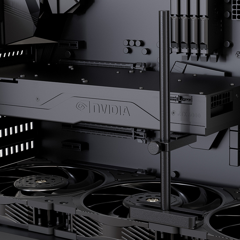 Fan cooling graphics card anti-bending support frame sea view room chassis graphics card jack aluminum alloy bracket enhanced version