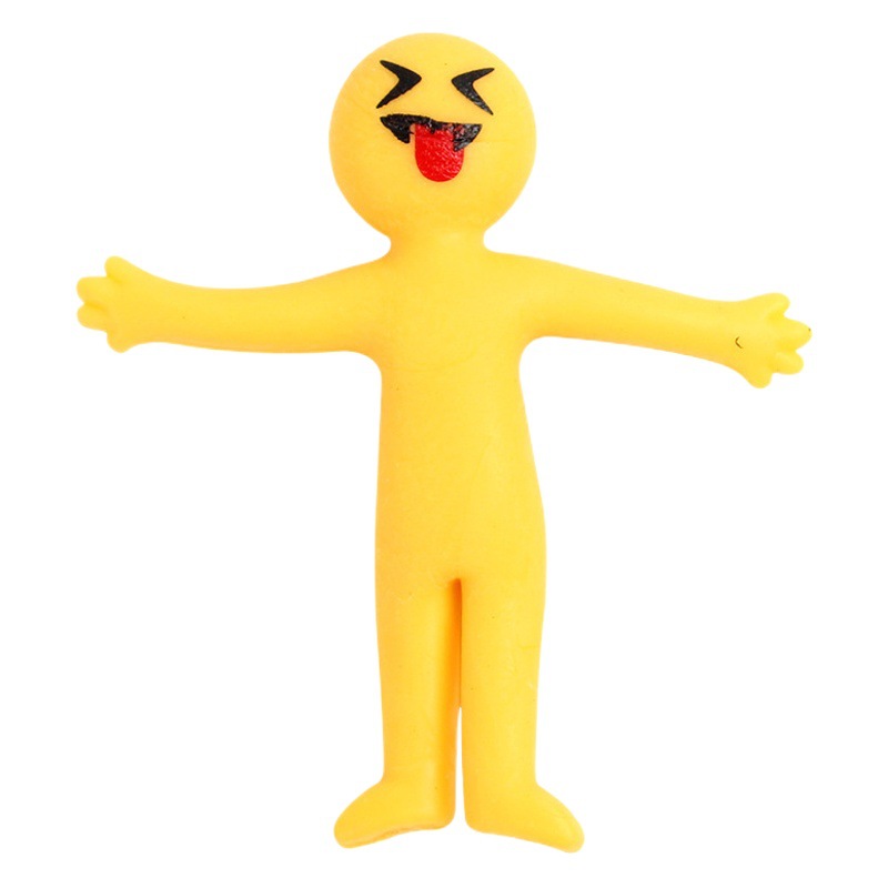 Manufacturers selling yellow little people decompression toys mini pull stretch yellow people pinch music children's toys
