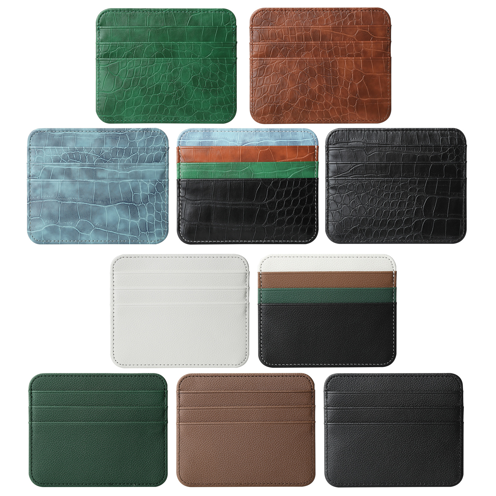 Picture of Factory Direct Supply Ultra-Thin Double-Sided Card Large Capacity Card Slot Small Card Holder Multi-Card Slot Leather Pu Card Holder Card Holder Wholesale