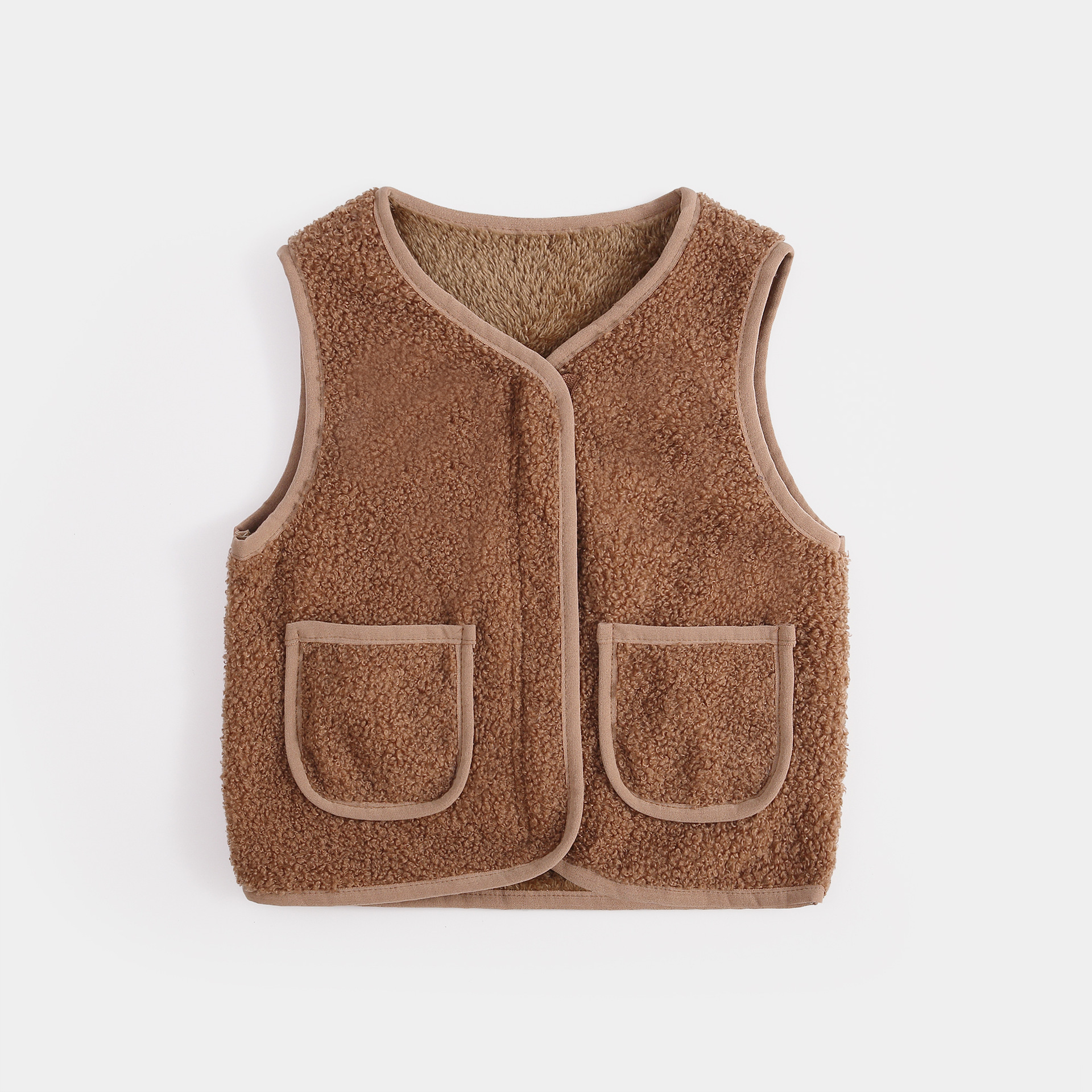 Picture of Children's Lamb Fleece Vest Autumn and Winter New Boys and Girls Wear Baby's Western Style Fleece-Lined Thickened Double-Sided Fleece Vest