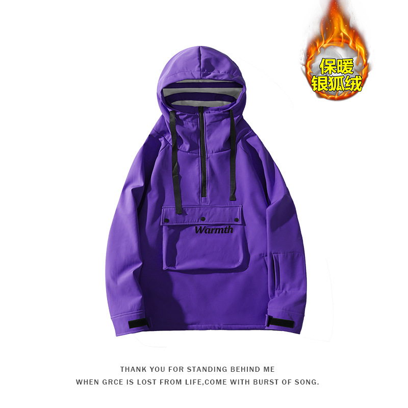 Picture of in stock Wholesale Snowboard Ski Suit Hooded Girls Bright Color Waterproof Warm fleece-lined Thickened Jacket Mountaineering Suit