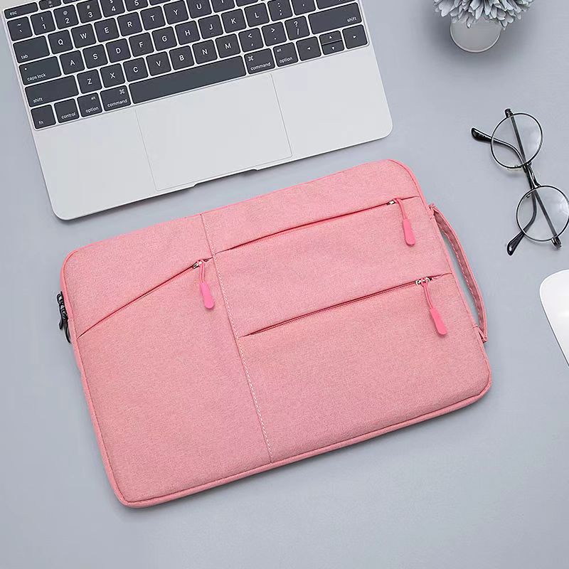 Picture of Multi-Zipper Pocket Storage Thickened Logo Printed Anti-Drop Laptop Sleeve 15.6inch Lightweight Laptop Bag