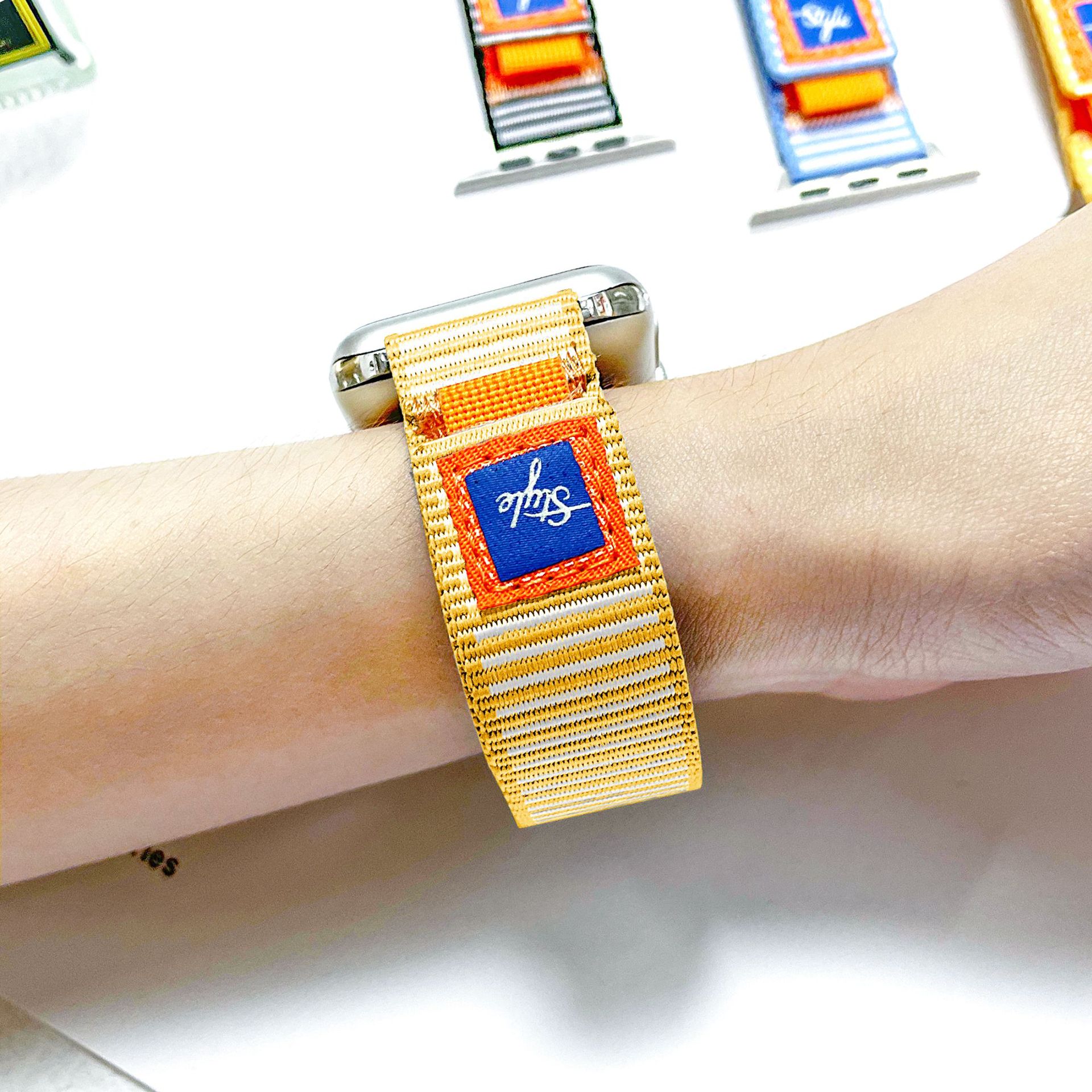 Picture of For Apple Watch Strap Fluorescent Nylon iwatch1-10 Generation S9 Luminous Color Strip Loop Velcro Strap