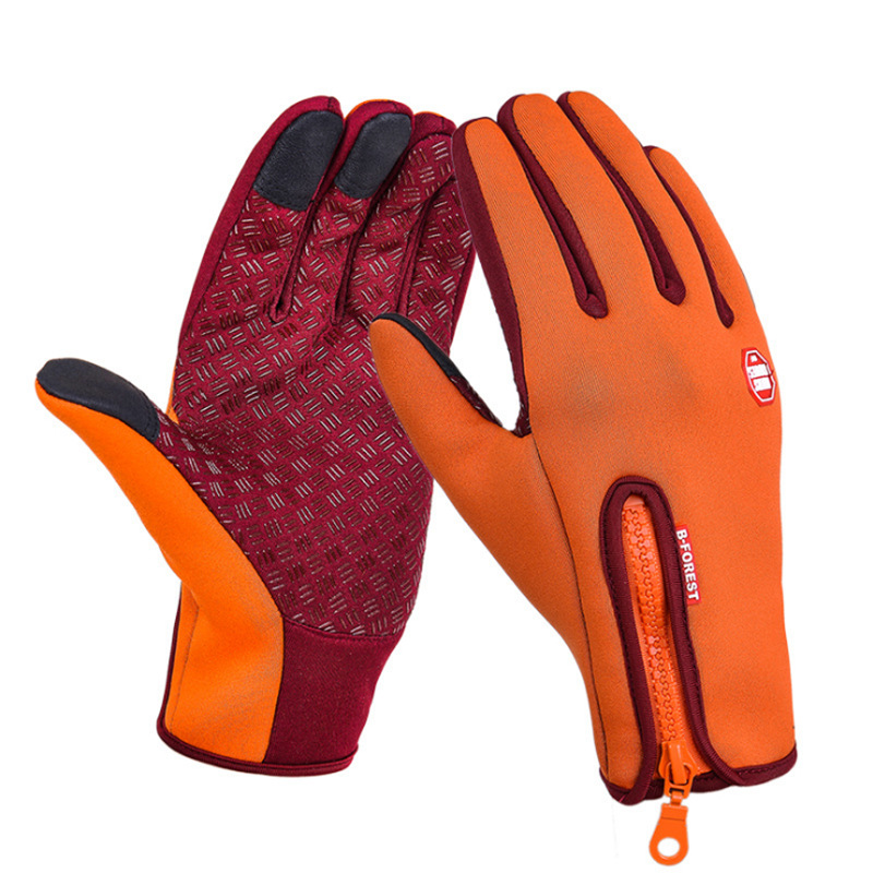 Picture of Autumn and Winter Warm Full-Finger Cycling Touch Screen Gloves Bicycle Cycling Non-Slip Waterproof Windproof Ski Gloves for Men and Women