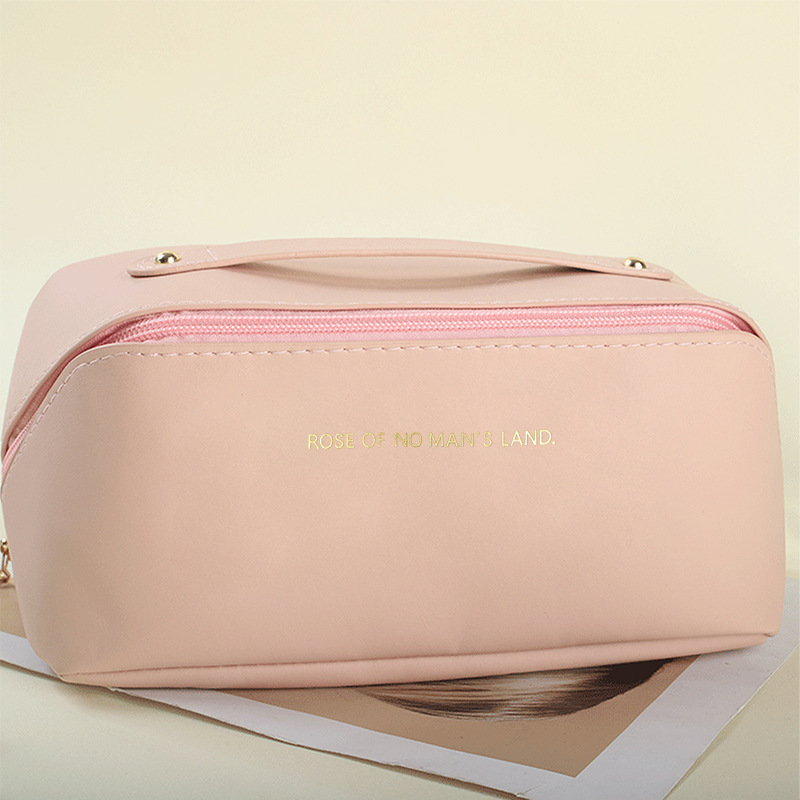 Picture of Cross Mirror Large Capacity Travel Cosmetic PU Waterproof Toiletry Bag Organ Pillow Cosmetic Bag Portable