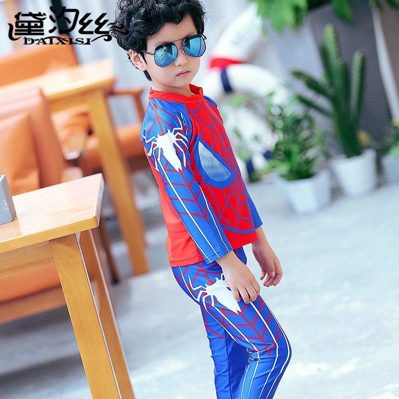Picture of Swimwear Boys Juvenile Swimwear Sunscreen Quick-drying Children Snorkeling Surfing Long Sleeve Swimwear Boys Wholesale