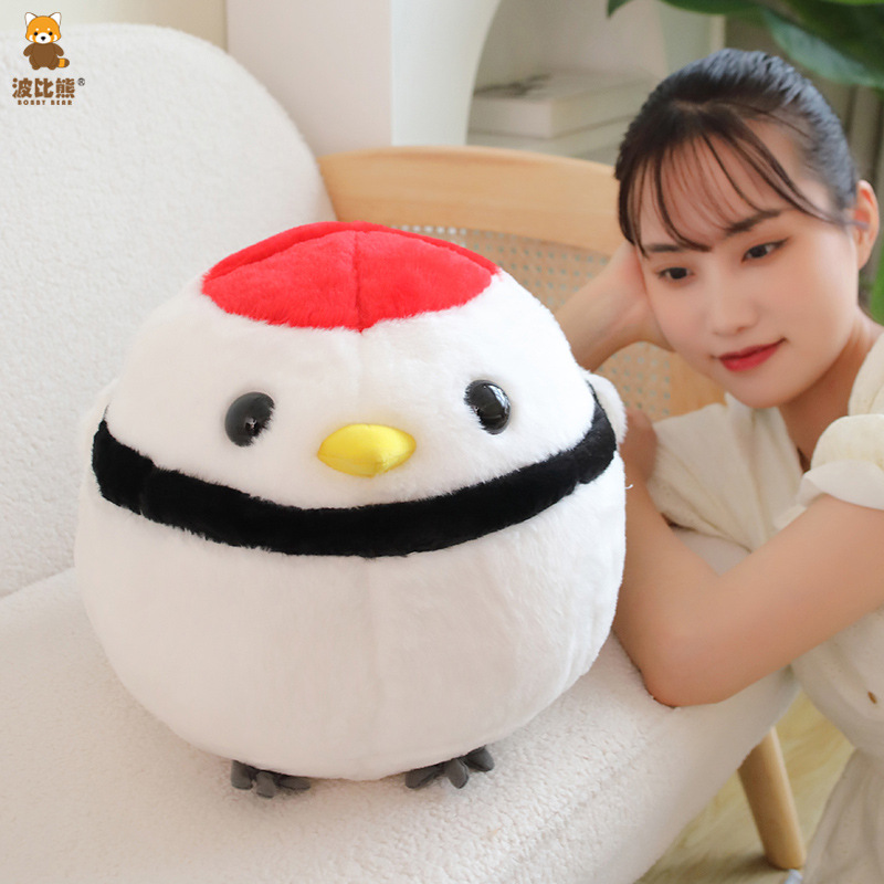 Picture of Bobby Bear Round Ball Eagle Plush Toy Red Crowned Crane Doll Bird Doll Large Claw Doll Cross Border
