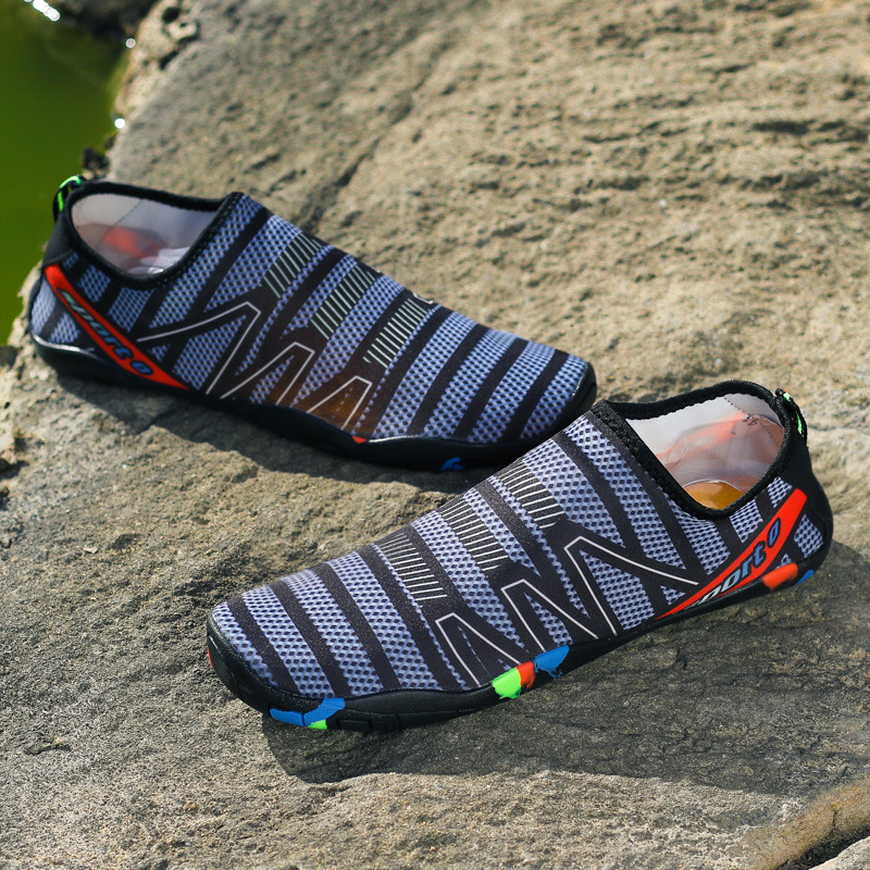 New striped printing fashion couple Beach swimming shoes comfortable wading a pedal lazy shoes manufacturers wholesale