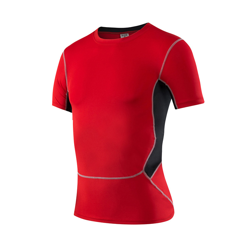 Picture of Men's PRO Sports Fitness Clothing Training Short-sleeved Gym Running AliExpress Quick-drying Tights Mesh T-shirt