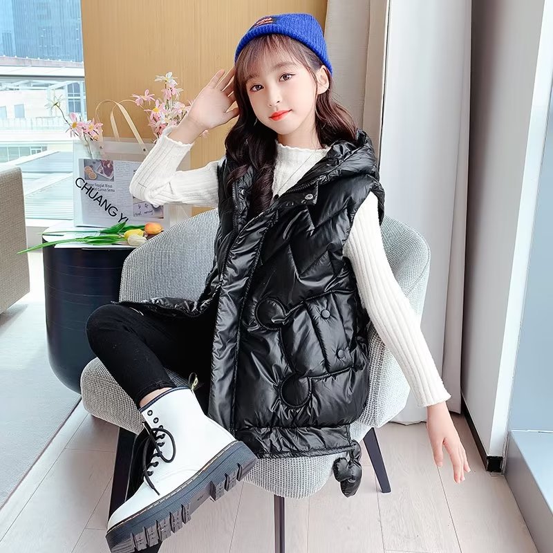 Picture of Girls' down Cotton Vest 2023 New Children's Mid-Length Style Autumn and Winter Korean Style Outerwear Vest Top