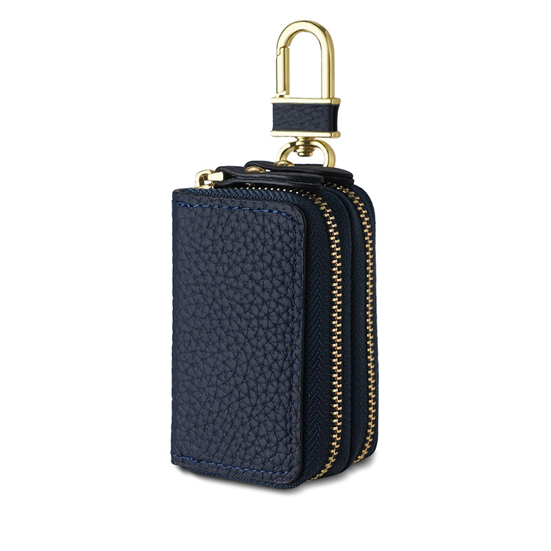 Picture of New double-layer key bag leather car key cover men's and women's first layer cowhide key bag copper hardware key chain