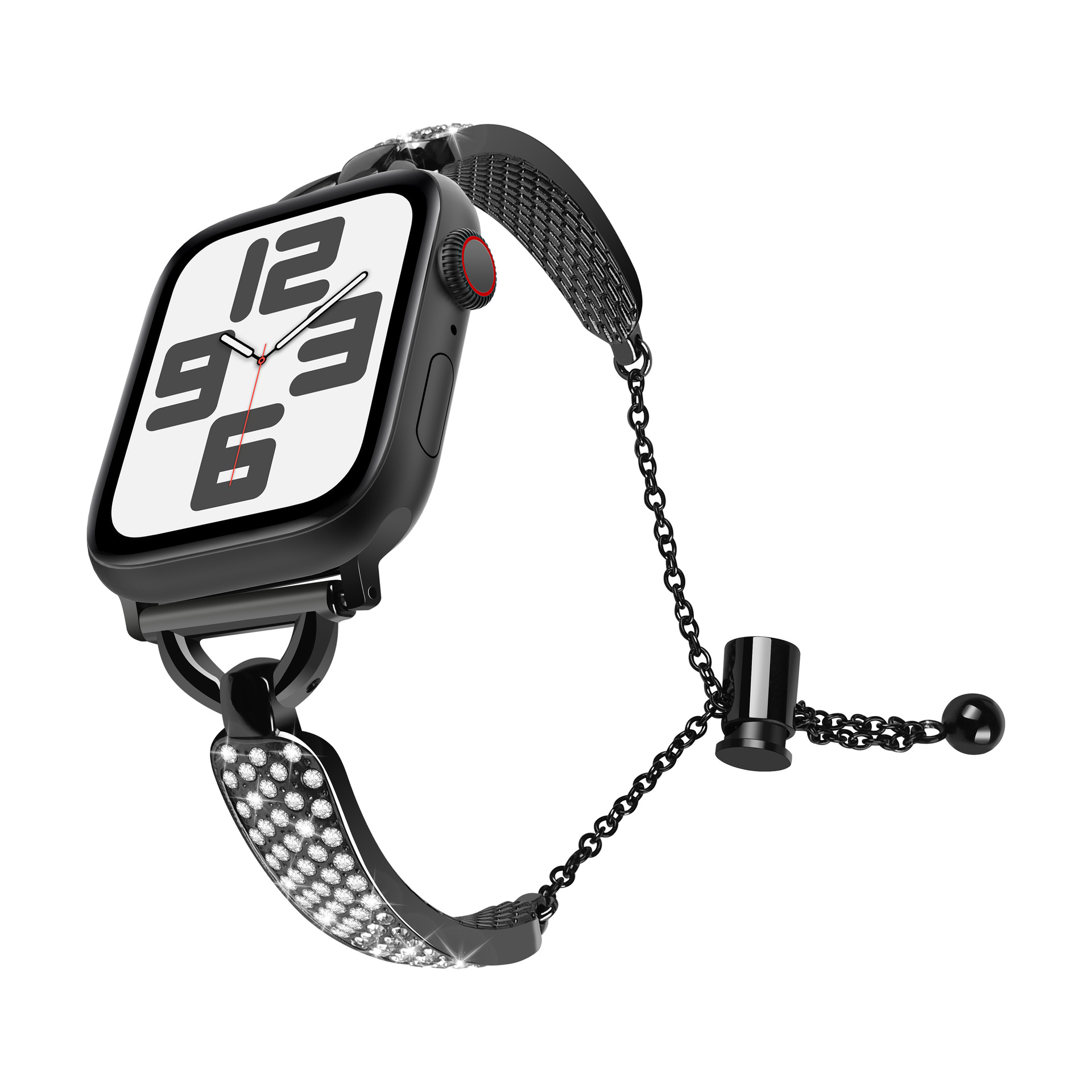 Picture of For Apple Watch Strap Metal Diamond Adjustment Chain appleiwatchs1098 Curved Thin Strap Wholesale