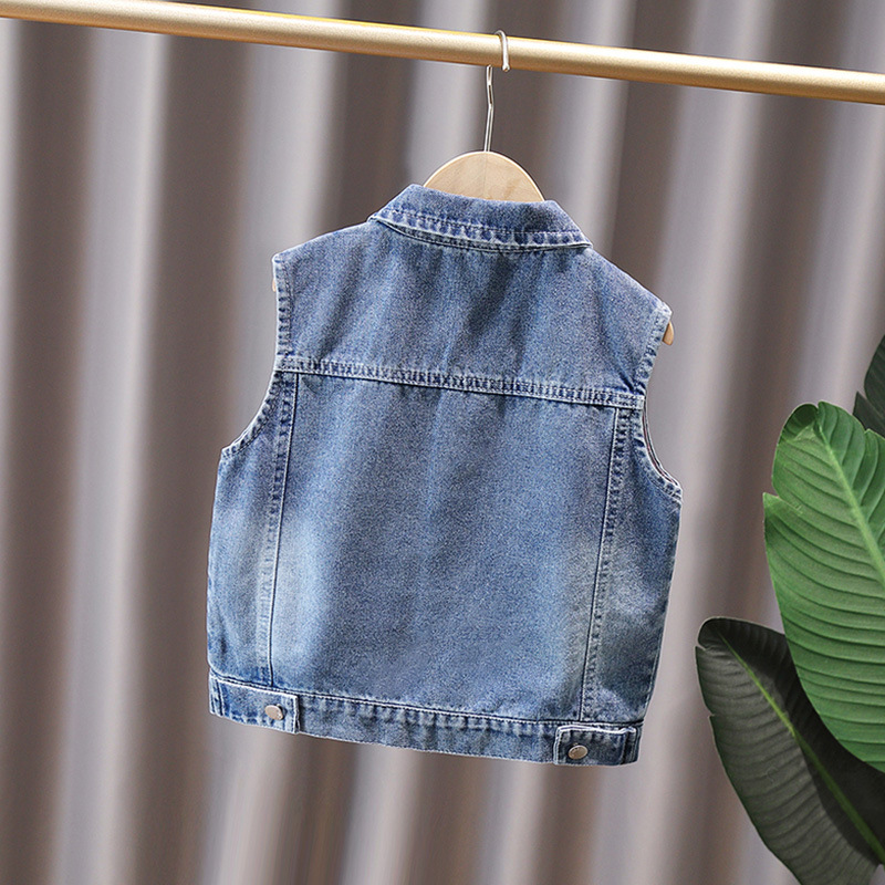 Picture of Boys' Denim Vest Spring and Autumn 2025 New Cotton Children's Waistcoat Outer Wear Korean Style Foreign Style Baby Spring Wear