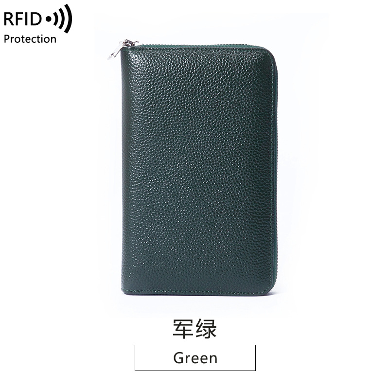 Picture of Wallet leather new RFID litchi pattern long Passbook bag multi-functional ID bag large capacity clutch
