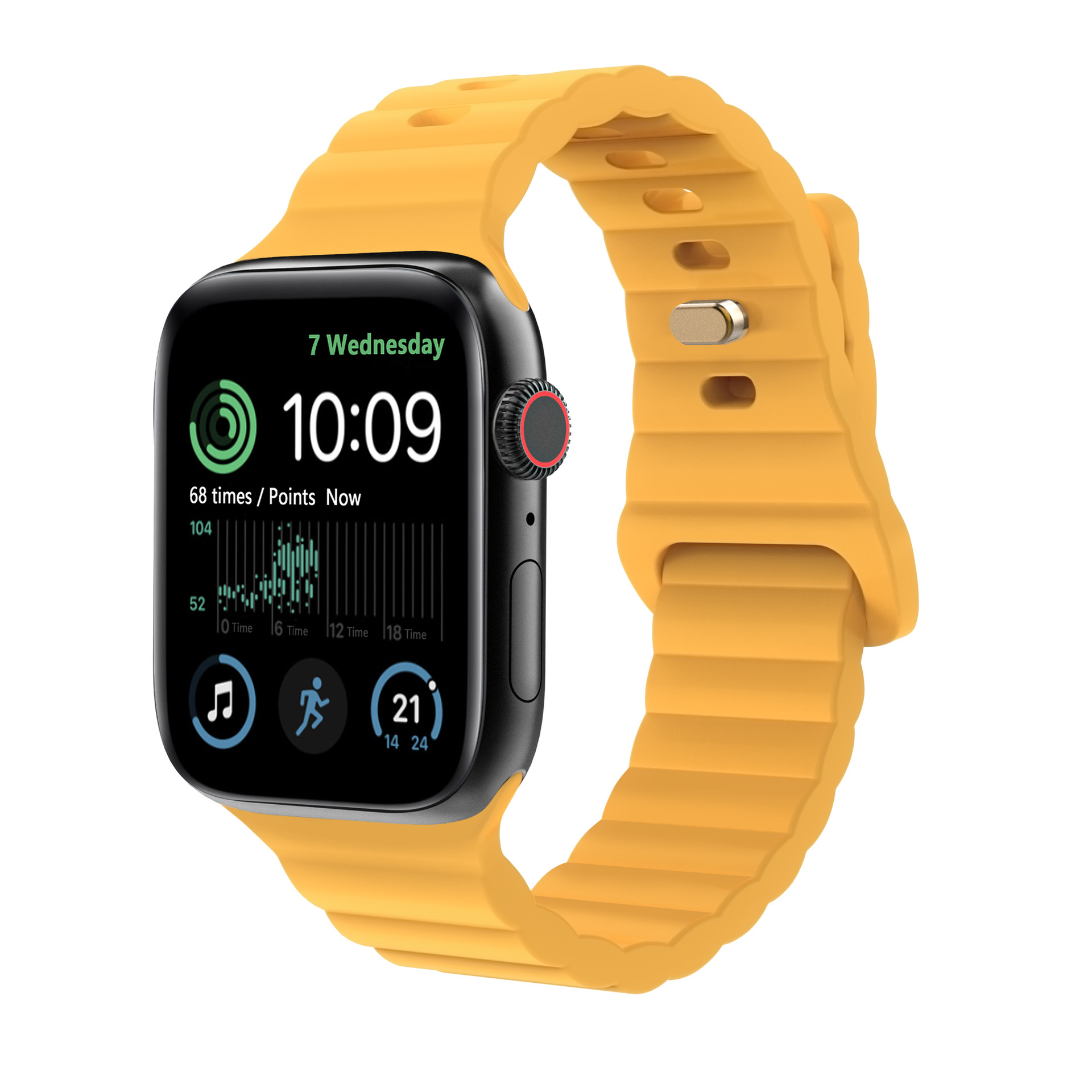 Picture of For Apple Watch iwatch1087654 Silicone Strap applewatch9 Lightning Buckle Wave Pattern Solid Color