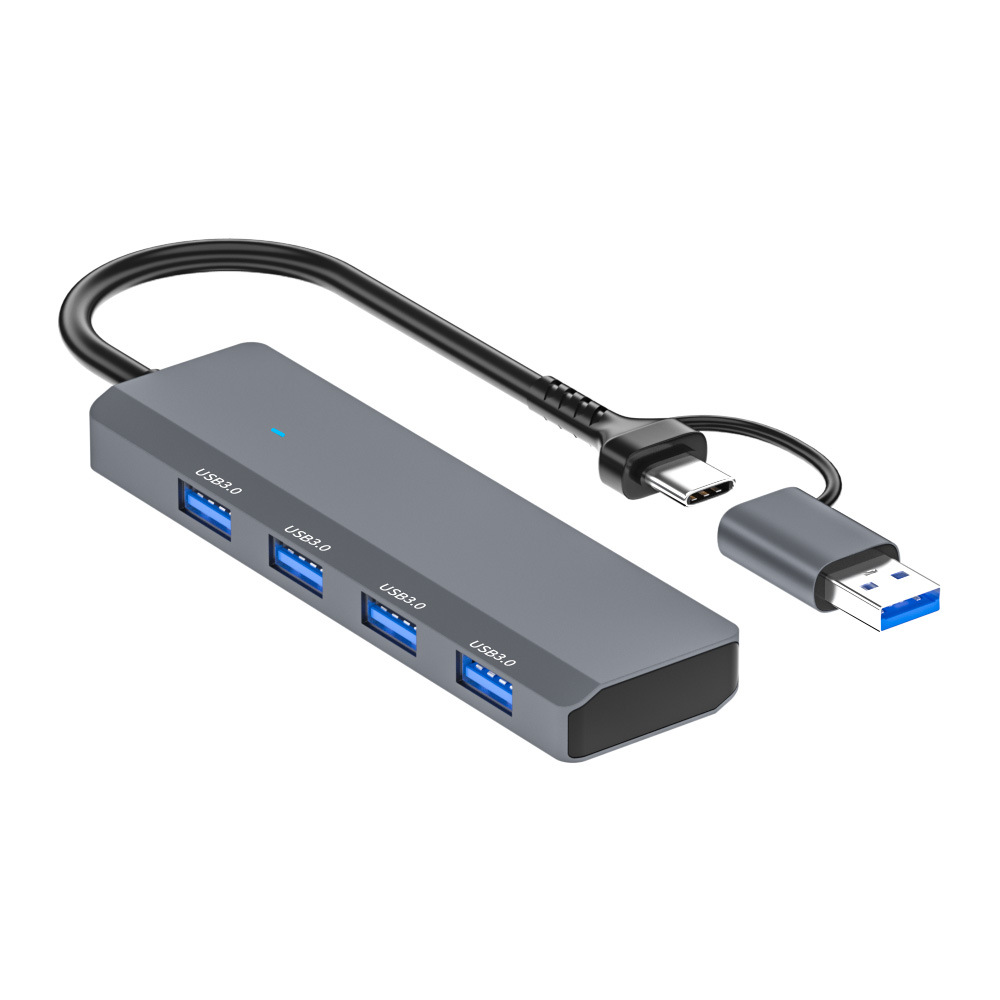 Picture of Multifunctional notebook docking station USB splitter 3.0HUB 4-port USB high-speed 2-in -1 docking station