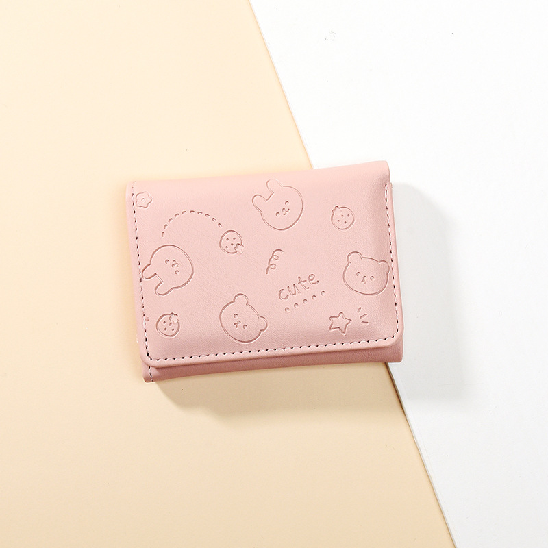 Picture of New Fashion Korean Style Short Women's Small Wallet Solid Color Ins Simple Multi Card Cute Student Change Card Bag