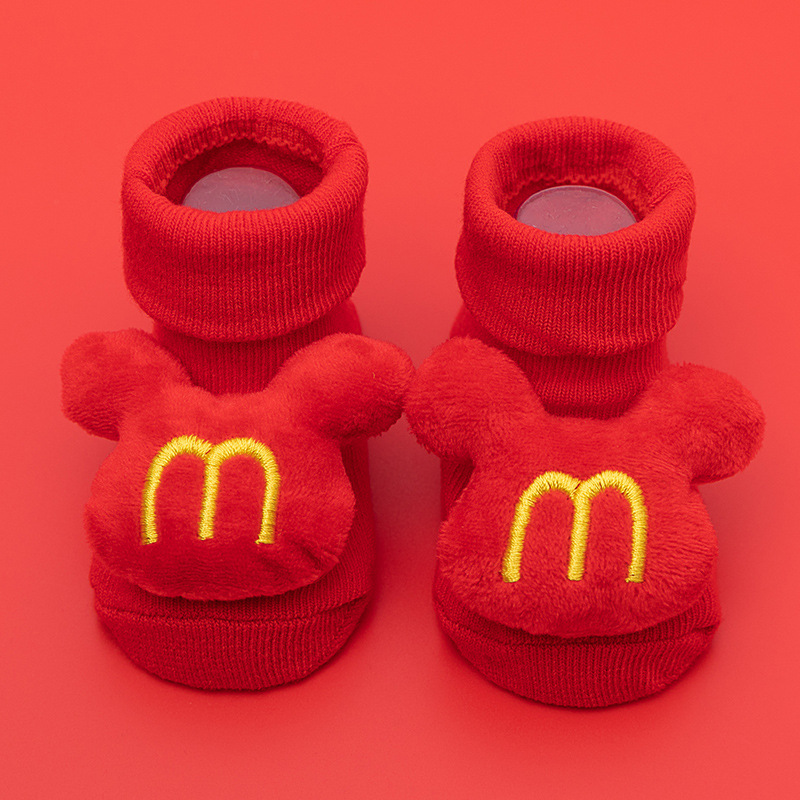 Picture of Newborn baby baby terry socks autumn and winter thick non-slip Christmas socks toddler red floor socks wholesale