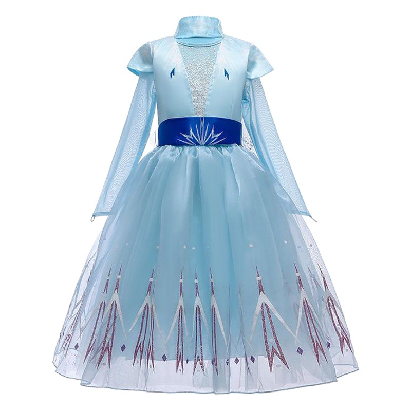 Foreign Trade Children's Clothing New Mesh Frozen Elsa Princess Dress Performance Dress Girls Dress Dropshipping