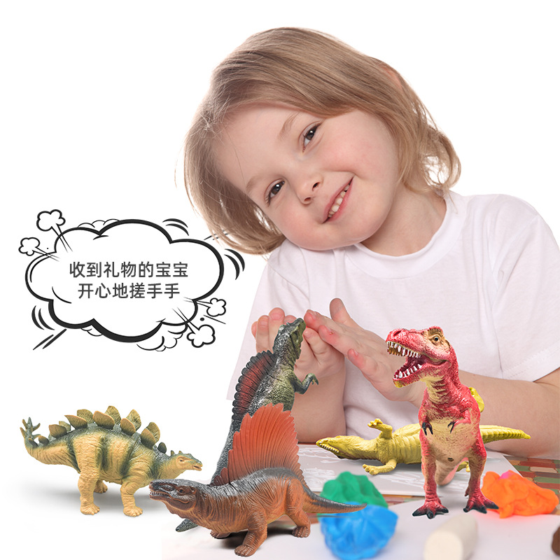 Picture of Dinosaur toy model simulation dinosaur model large sounding triceratops plastic boy dinosaur toy large
