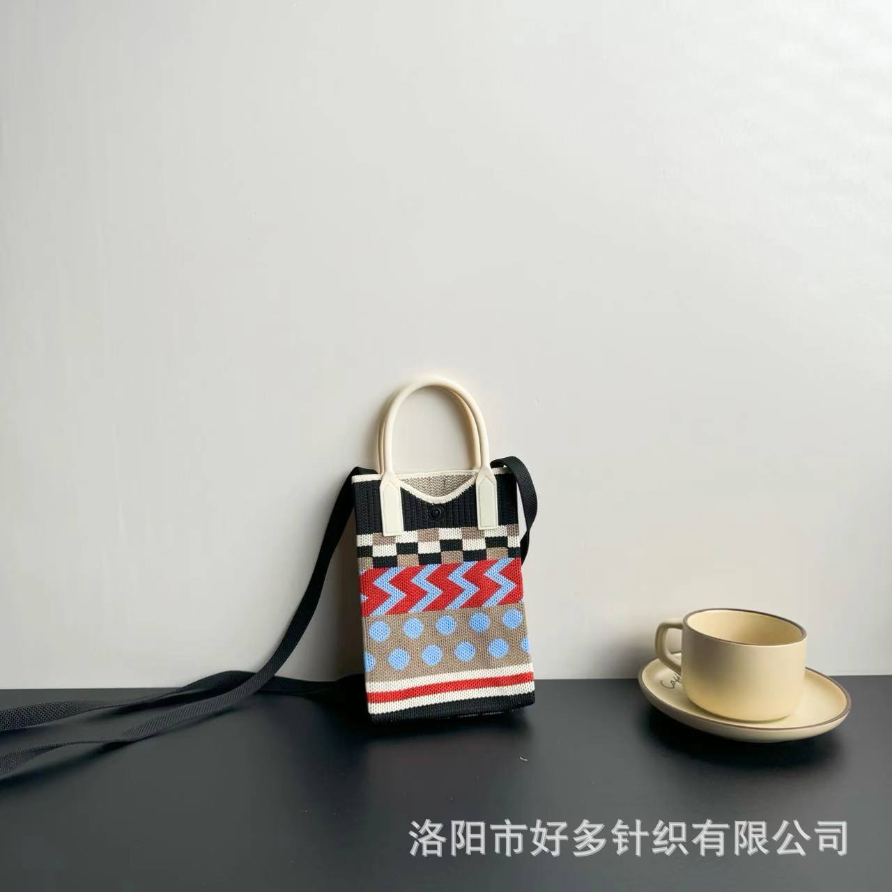 Picture of Advanced Sense Ins Mobile Phone Bag New Cartoon Knitted Bag Dopamine Niche All-match Crossbody Shoulder Bag Handbag