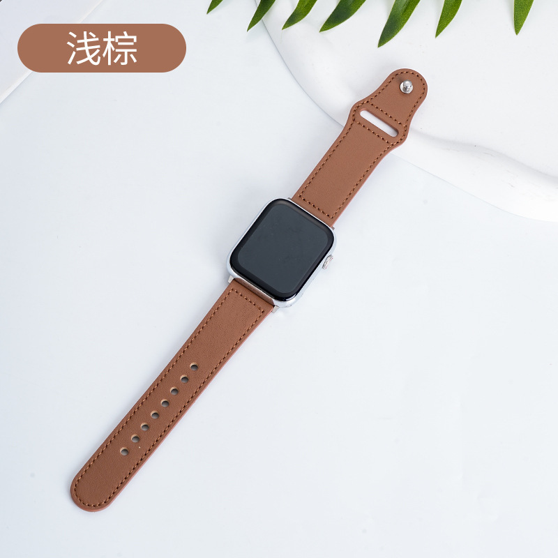 Picture of Suitable for Apple Huawei Watch Strap Applewatch Smart Watch Retro Business First Layer Genuine Leather iWatch Buckle