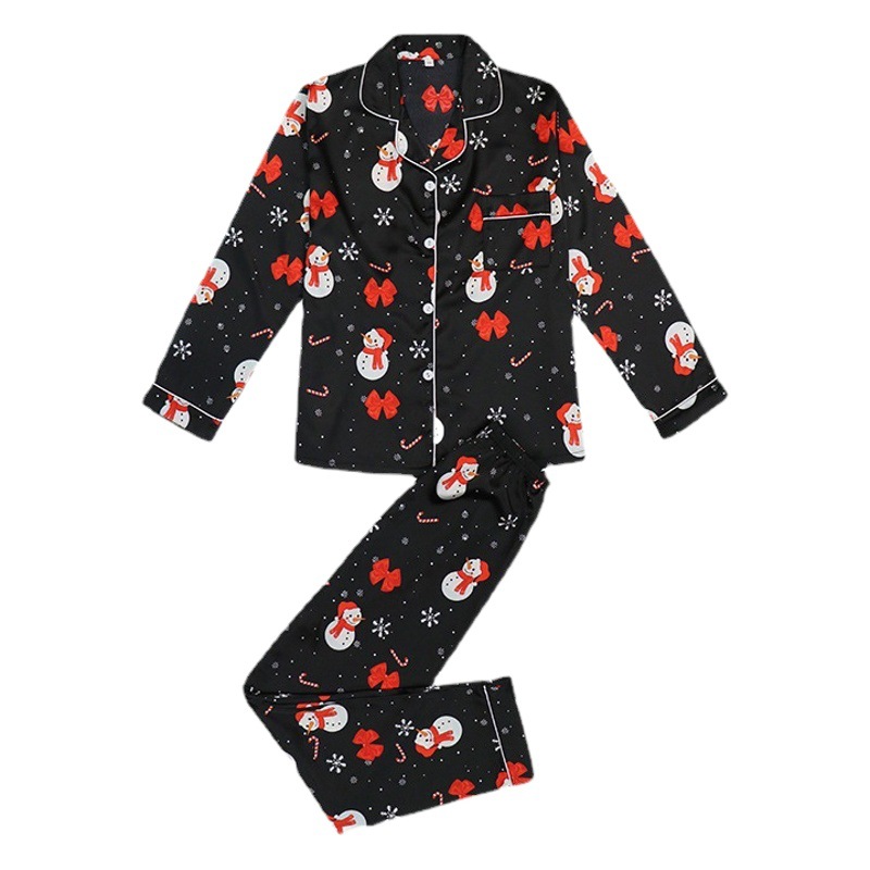 European and American Christmas Parent Suit Autumn and Winter New Long-sleeved Home Suit Cartoon Cross-border Foreign Trade Big Children's Pajamas