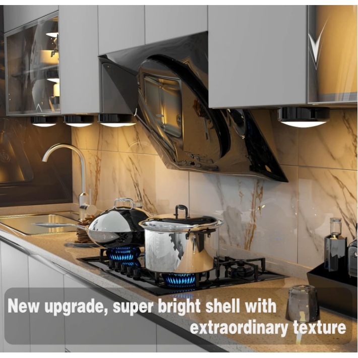 Picture of Cross-border LED spotlight with wireless remote control 16 colors RGB dimmable cabinet light battery powered pickup light closet light