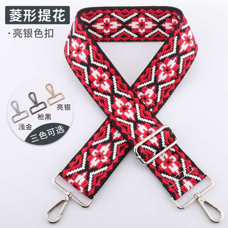 Picture of Cross-Border 5cm Wide Shoulder Strap Bag Strap Crossbody Adjustable Shoulder Strap New Diamond Jacquard Embroider Bag Shoulder Strap in Stock