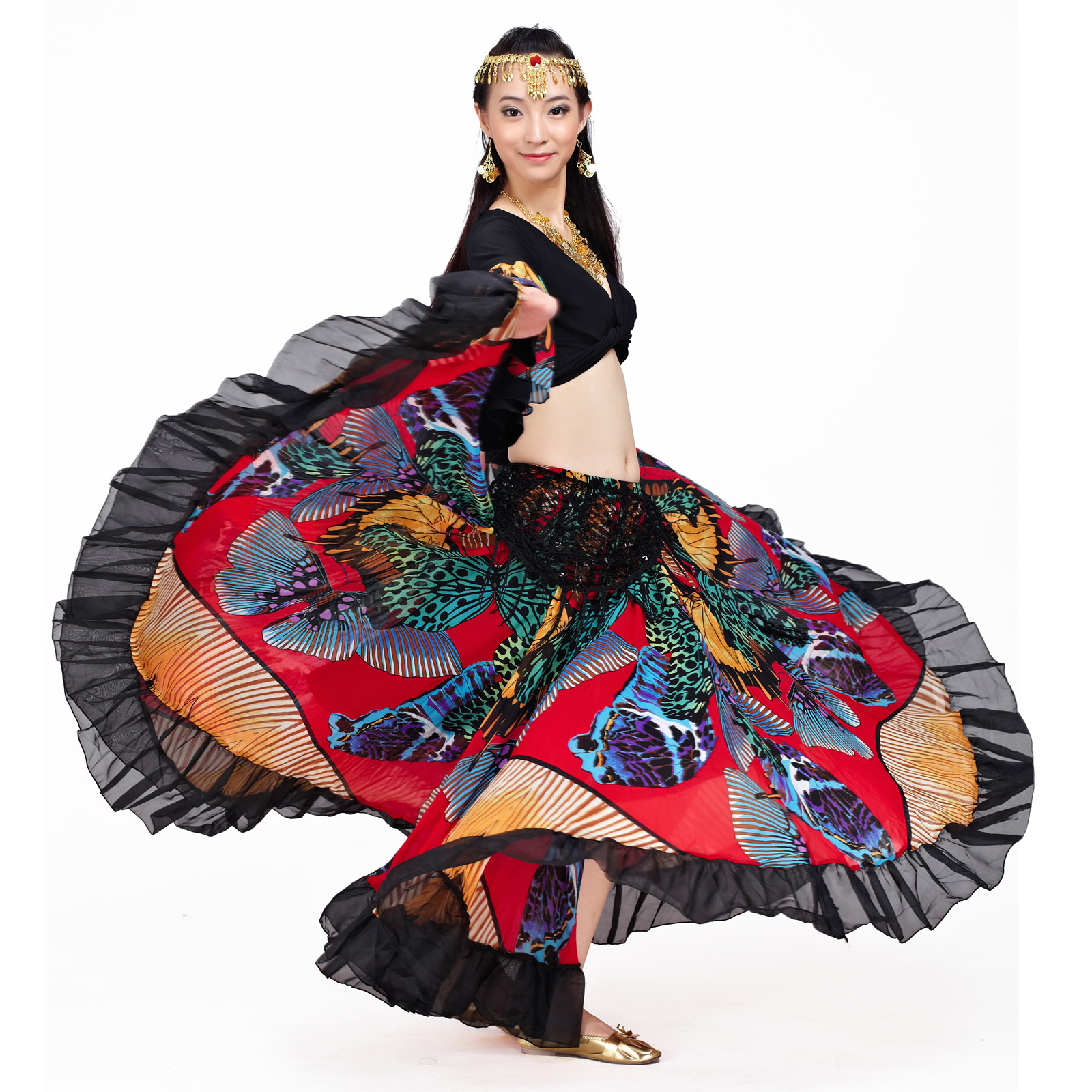 Picture of Big flower skirt suit 720 degree belly dance professional skirt charm 23 meters big skirt source factory outlet