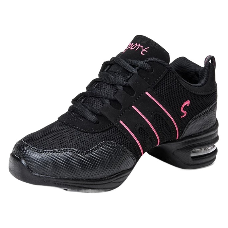 Women's Dancing Shoes Summer New Mid-heel Mesh Breathable Dance Shoes Women's Soft-soled Adult Square Dance Shoes