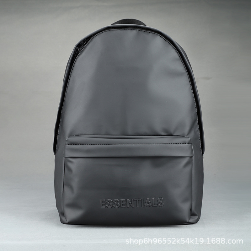 European and American high street fashion brand fog fear of god double line ESSENTIALS backpack PU waterproof schoolbag