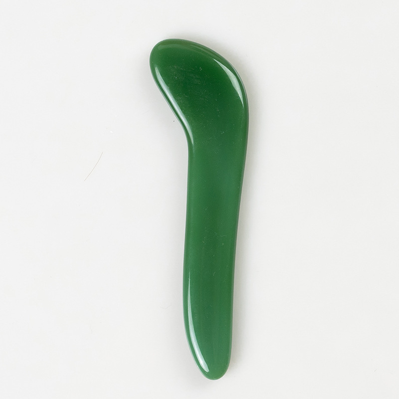 Picture of Green Synthetic Jade Scraping Massage Board Beauty Pulling Stick Beauty Salon Home Face Face Eye Whole Body