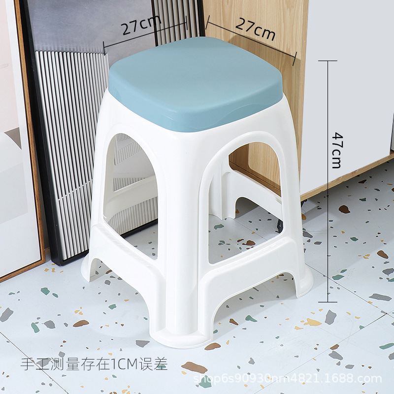 Picture of Thickened plastic stool household chair square stool plastic adult bench simple high stool stackable stool wholesale
