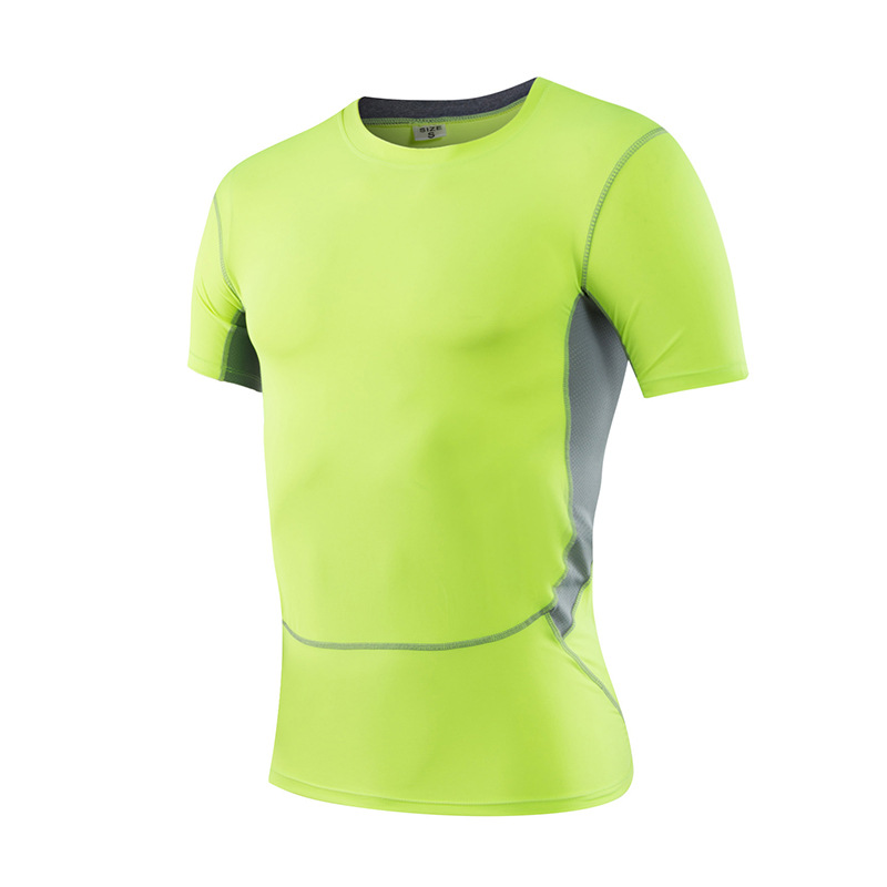 Picture of Men's PRO Sports Fitness Clothing Training Short-sleeved Gym Running AliExpress Quick-drying Tights Mesh T-shirt