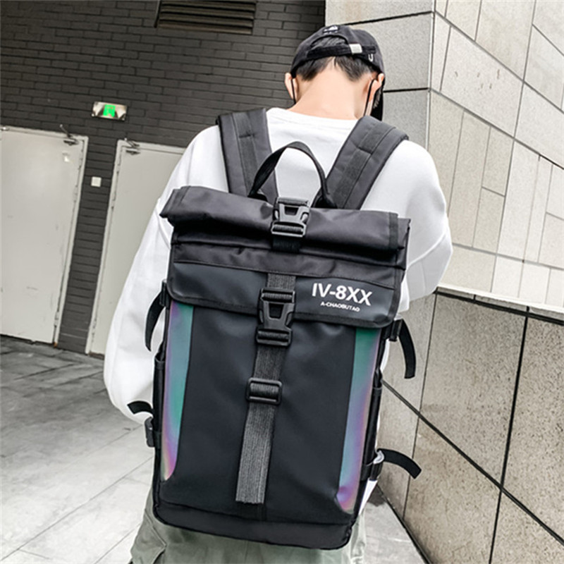 Picture of Schoolbag Ins Japanese Style Street Fashion Brand Sports Reflective Backpack Trendy Large Capacity Travel Backpack for Male College Students