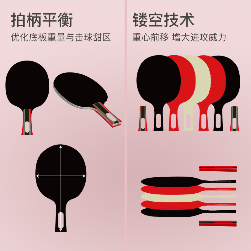Picture of LOKI Raytheon Ruilong Series 3 Star Table Tennis Bats Sticky Anti-Glue Finished Bats Single Bats Samsung Straight Bats