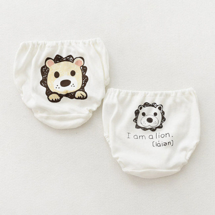 Picture of Japanese boys and girls 100 cotton triangle shorts baby bread cartoon loose children's underwear 4 Pack wholesale